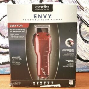 Andis Envy Adjustable Blade Clipper 66215 New Open Box Red